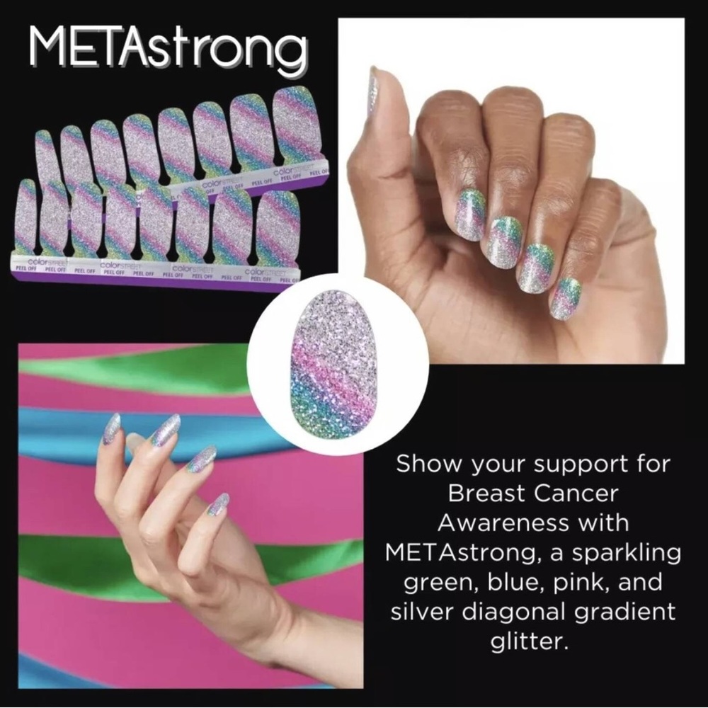 Color Street METASTRONG Metastatic Breast Cancer Awareness Day Glitter Set - Picture 1 of 6